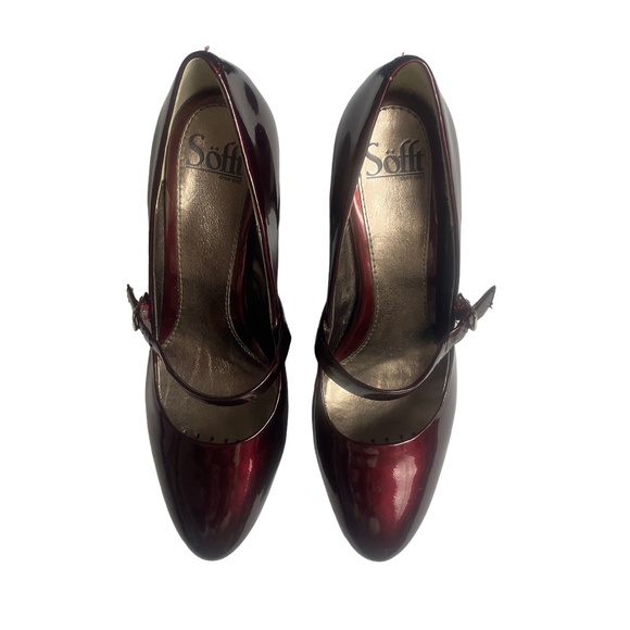 Sofft Burgandy 8M Leather Upper Heeled Shoes 3 1/2 inch Heel - Picture 2 of 8